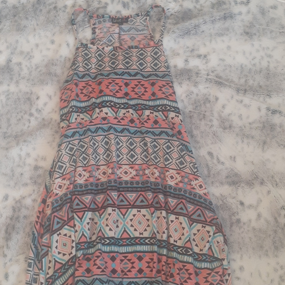 Beautiful patterned dress.